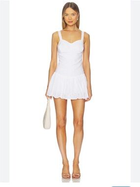 Peachy Den the Dylan white eyelet romper dress size medium